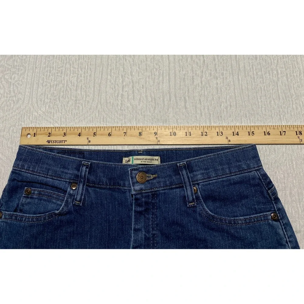Lee Womens‎ Relaxed Straight Leg Jeans At The Waist Blue Denim Size 6 Medium